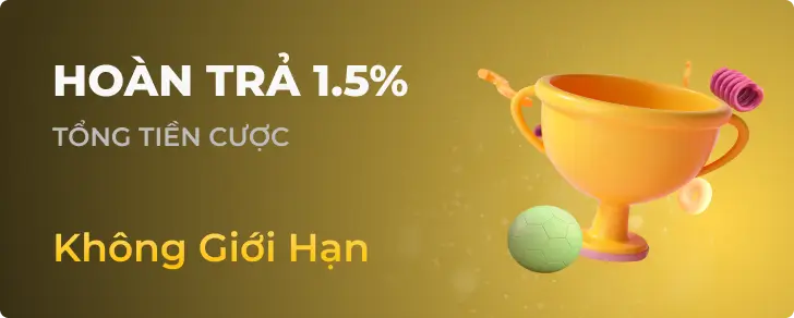 Chương trình hoàn trả 1.5% không giới hạn tại 8xxvn